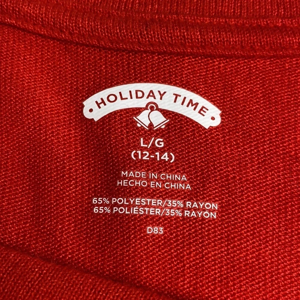 Holiday Time Red Long Sleeve Sweater size L